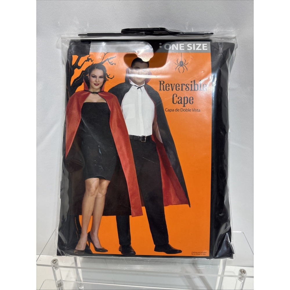 New Adult Reversible Cape W/Teeth Red & Black Halloween Costume Vampire